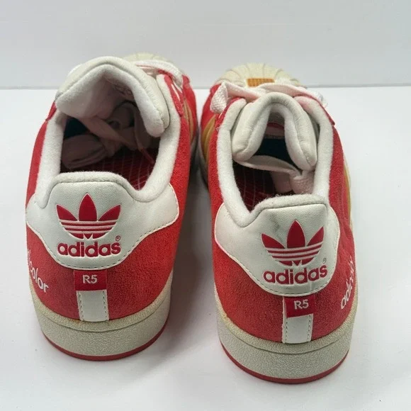 Vintage Adidas Superstar 2 Adicolor R5 Red Suede White Shell Toe Sneakers  Size 9